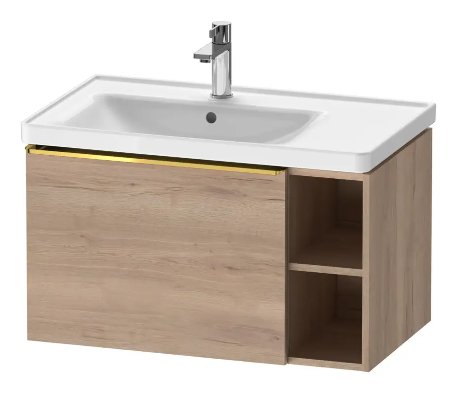 Knallerangebot Duravit D-Neo Waschtischunterschrank mit 1 Auszug und 2 Fächern rechts Griff Gold Poliert 784 x 440 x 452 mm - Eiche Marmoriert Matt