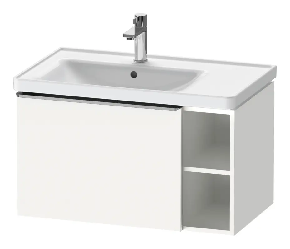 Duravit D-Neo Waschtischunterschrank mit 1 Auszug und 2 Fächern rechts Griff Edelstahl Gebürstet 784 x 440 x 452 mm - Weiß Matt Markenware