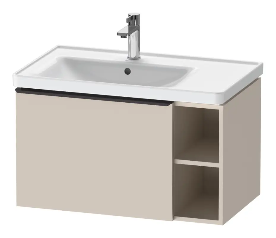 Echt Duravit D-Neo Waschtischunterschrank mit 1 Auszug und 2 Fächern rechts Griff Diamantschwarz Matt 784 x 440 x 452 mm - Taupe Matt