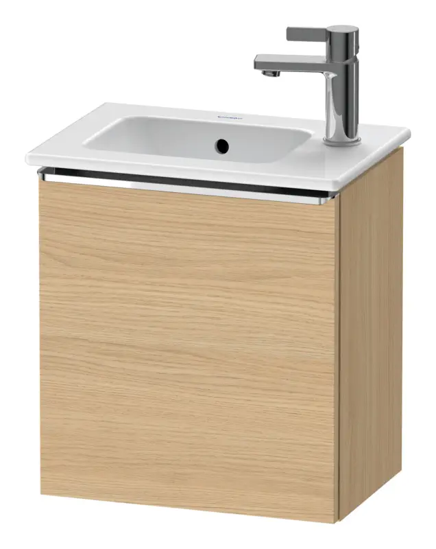 Sonderangebot Duravit D-Neo Waschtischunterschrank mit 1 Tür Anschlag links Griff Chrom Hochglanz 410 x 440 x 274 mm - Eiche Natur Matt