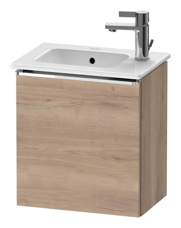 Duravit D-Neo Waschtischunterschrank mit 1 Tür Anschlag links Griff Chrom Hochglanz 410 x 440 x 274 mm - Eiche Marmoriert Matt Garantierte Lieferung
