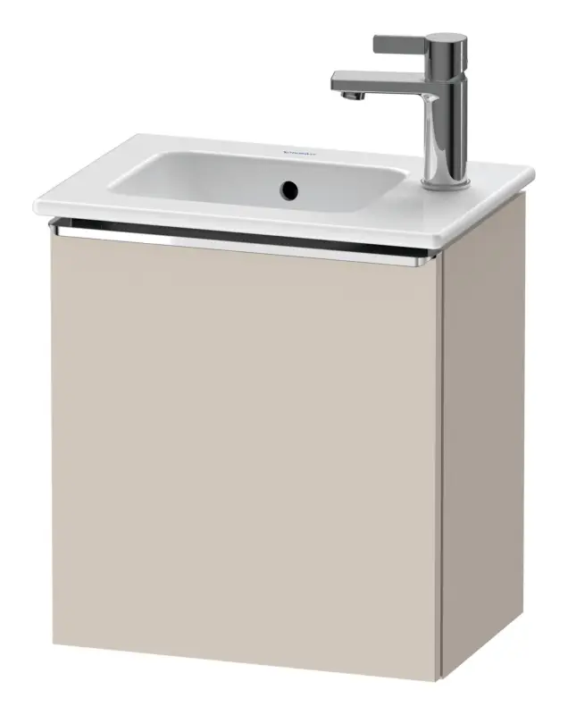 Duravit D-Neo Waschtischunterschrank mit 1 Tür Anschlag links Griff Chrom Hochglanz 410 x 440 x 274 mm - Taupe Matt Super-Preis