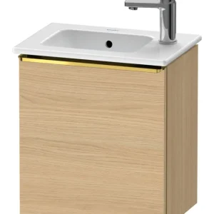 Top-Angebot Duravit D-Neo Waschtischunterschrank mit 1 Tür Anschlag links Griff Gold Poliert 410 x 440 x 274 mm - Eiche Natur Matt