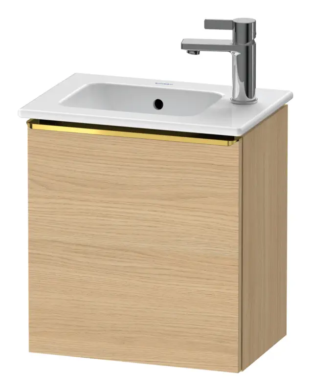 Top-Angebot Duravit D-Neo Waschtischunterschrank mit 1 Tür Anschlag links Griff Gold Poliert 410 x 440 x 274 mm - Eiche Natur Matt