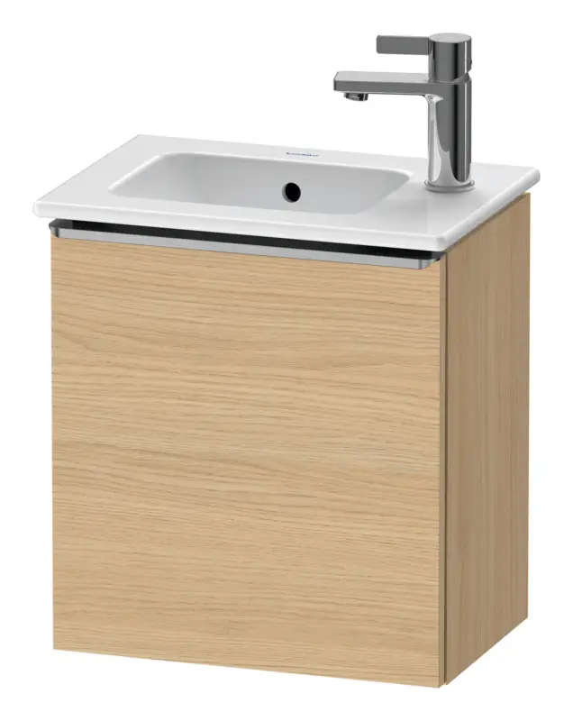 Sofort Bestellen Duravit D-Neo Waschtischunterschrank mit 1 Tür Anschlag links Griff Edelstahl Gebürstet 410 x 440 x 274 mm - Eiche Natur Matt