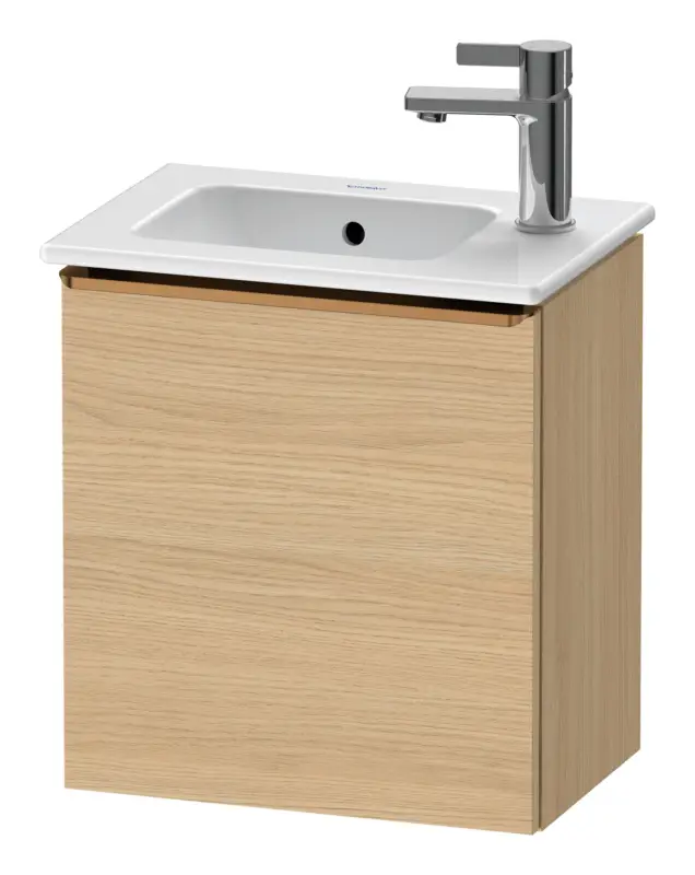 Duravit D-Neo Waschtischunterschrank mit 1 Tür Anschlag rechts Griff Bronze Gebürstet 410 x 440 x 274 mm - Eiche Natur Matt Neuheit
