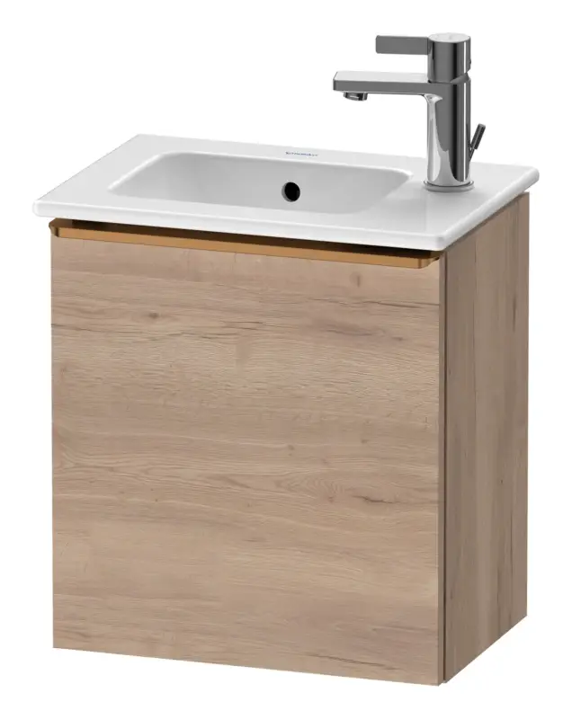 Duravit D-Neo Waschtischunterschrank mit 1 Tür Anschlag rechts Griff Bronze Gebürstet 410 x 440 x 274 mm - Eiche Marmoriert Matt Neu Im Sortiment