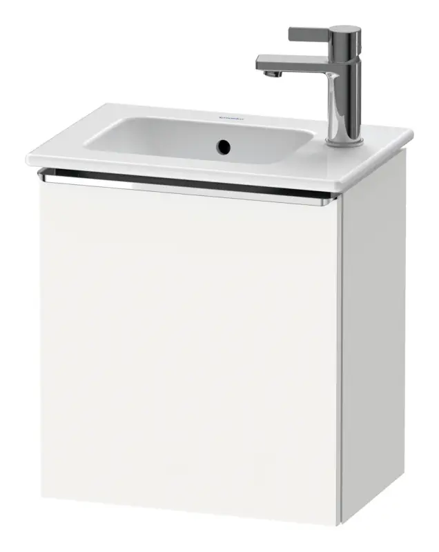 Duravit D-Neo Waschtischunterschrank mit 1 Tür Anschlag rechts Griff Chrom Hochglanz 410 x 440 x 274 mm - Weiß Matt Neue Kollektion