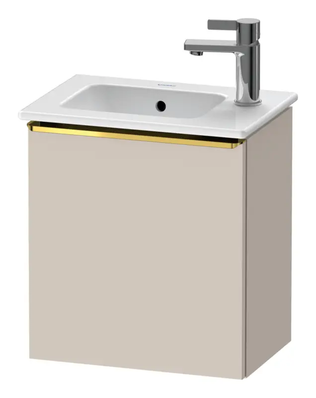 Neu Im Sortiment Duravit D-Neo Waschtischunterschrank mit 1 Tür Anschlag rechts Griff Gold Poliert 410 x 440 x 274 mm - Taupe Matt