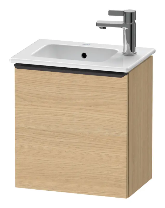 Duravit D-Neo Waschtischunterschrank mit 1 Tür Anschlag rechts Griff Diamantschwarz Matt 410 x 440 x 274 mm - Eiche Natur Matt Super-Preis