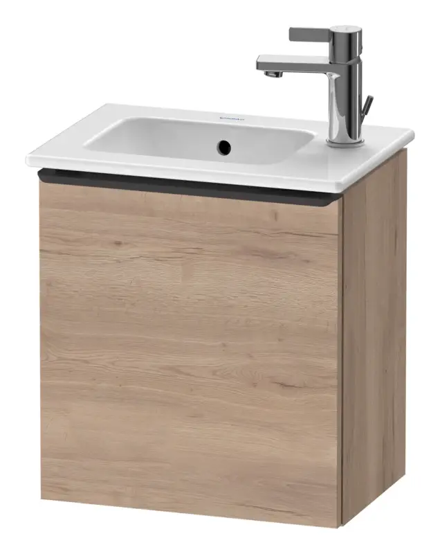 Schneller Versand Duravit D-Neo Waschtischunterschrank mit 1 Tür Anschlag rechts Griff Diamantschwarz Matt 410 x 440 x 274 mm - Eiche Marmoriert Matt