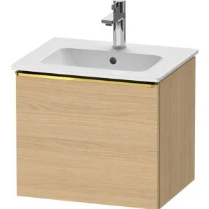 Beliebt Duravit D-Neo Waschtischunterschrank mit 1 Auszug Griff Gold Poliert 510 x 440 x 402 mm - Eiche Natur Matt