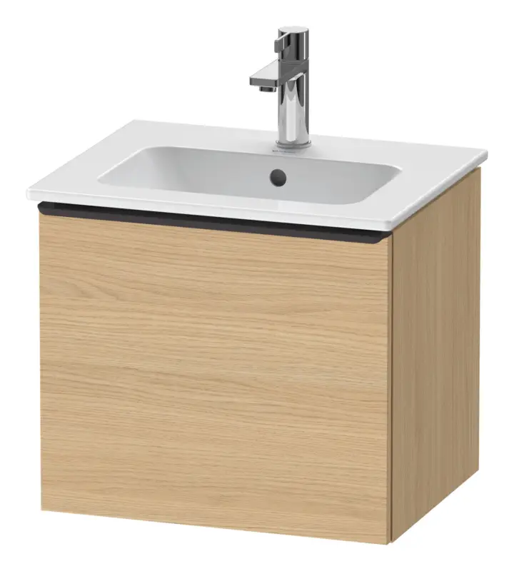Duravit D-Neo Waschtischunterschrank mit 1 Auszug Griff Diamantschwarz Matt 510 x 440 x 402 mm - Eiche Natur Matt Expressversand
