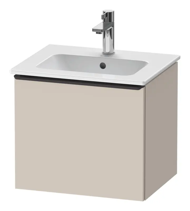 Duravit D-Neo Waschtischunterschrank mit 1 Auszug Griff Diamantschwarz Matt 510 x 440 x 402 mm - Taupe Matt Echt