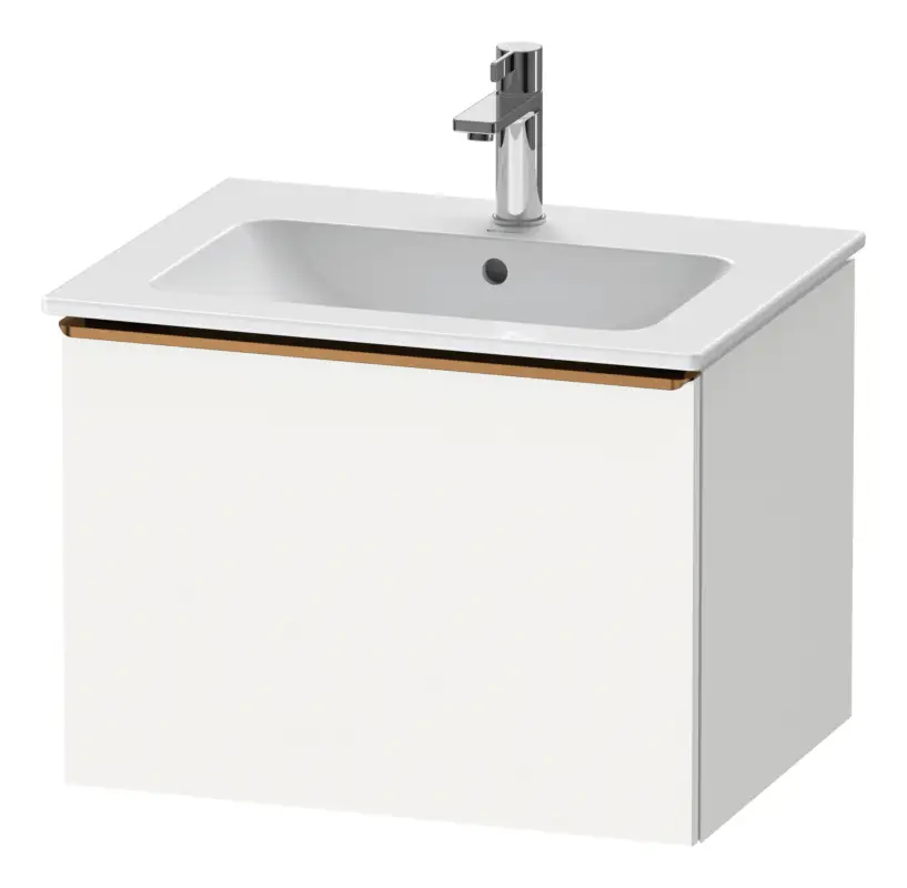 Ausverkauf Duravit D-Neo Waschtischunterschrank mit 1 Auszug Griff Bronze Gebürstet 610 x 440 x 462 mm - Weiß Matt