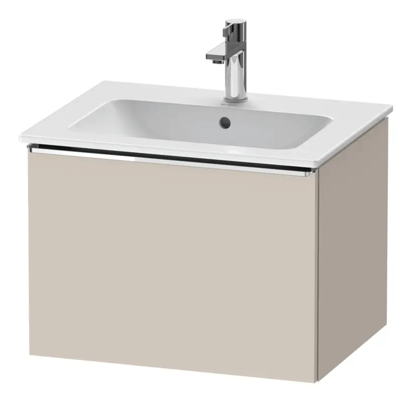 Duravit D-Neo Waschtischunterschrank mit 1 Auszug Griff Chrom Hochglanz 610 x 440 x 462 mm - Taupe Matt Kracherpreis