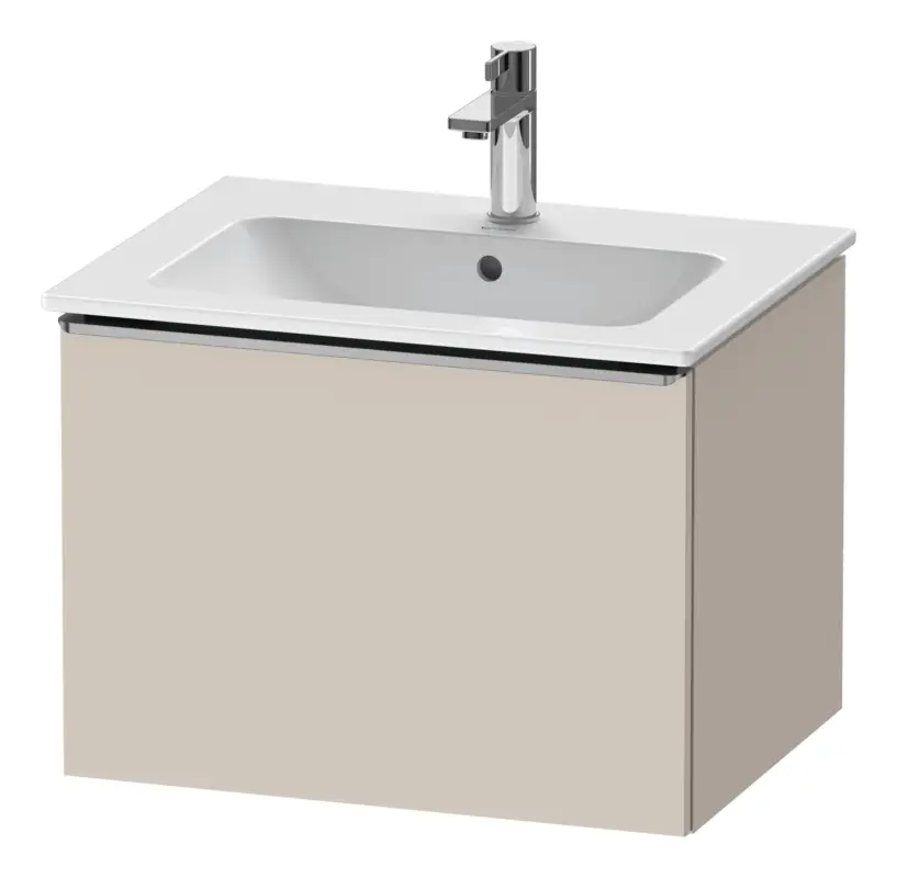 Günstig Duravit D-Neo Waschtischunterschrank mit 1 Auszug Griff Edelstahl Gebürstet 610 x 440 x 462 mm - Taupe Matt