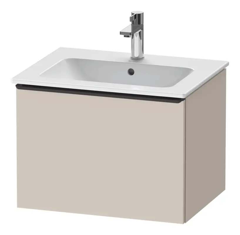 Zertifiziert Duravit D-Neo Waschtischunterschrank mit 1 Auszug Griff Diamantschwarz Matt 610 x 440 x 462 mm - Taupe Matt