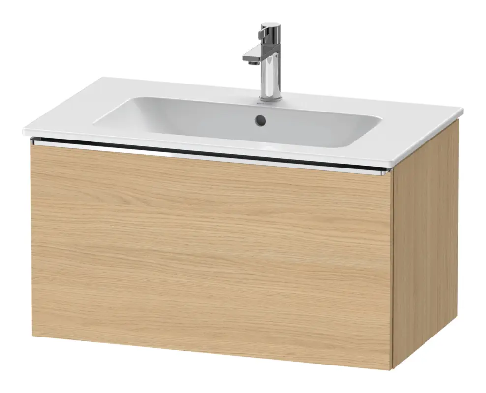 Preisreduziert Duravit D-Neo Waschtischunterschrank mit 1 Auszug Griff Chrom Hochglanz 810 x 440 x 462 mm - Eiche Natur Matt