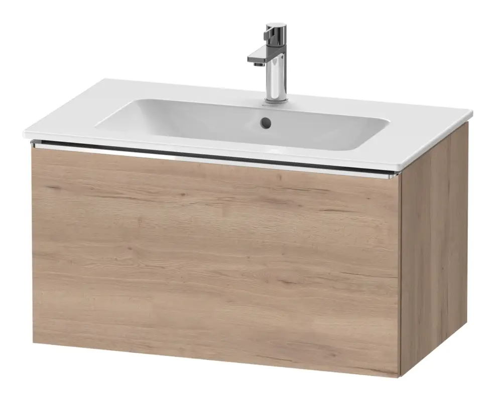 Neue Ware Duravit D-Neo Waschtischunterschrank mit 1 Auszug Griff Chrom Hochglanz 810 x 440 x 462 mm - Eiche Marmoriert Matt