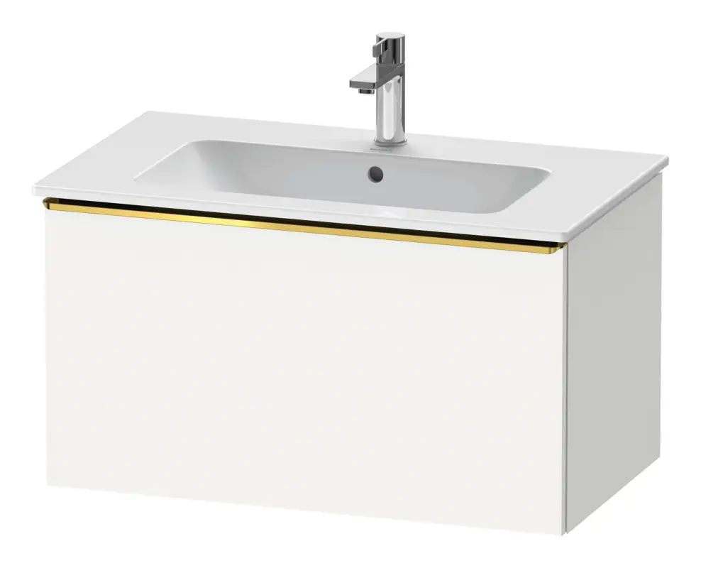 Garantierte Lieferung Duravit D-Neo Waschtischunterschrank mit 1 Auszug Griff Gold Poliert 810 x 440 x 462 mm - Weiß Matt