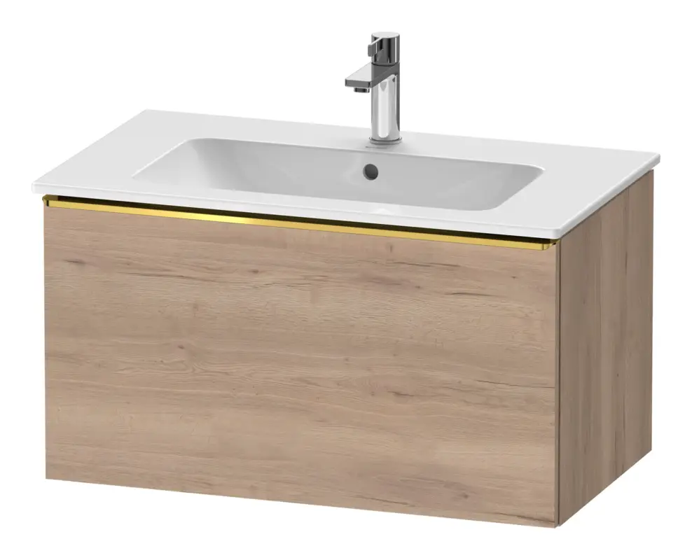 Sonderangebot Duravit D-Neo Waschtischunterschrank mit 1 Auszug Griff Gold Poliert 810 x 440 x 462 mm - Eiche Marmoriert Matt