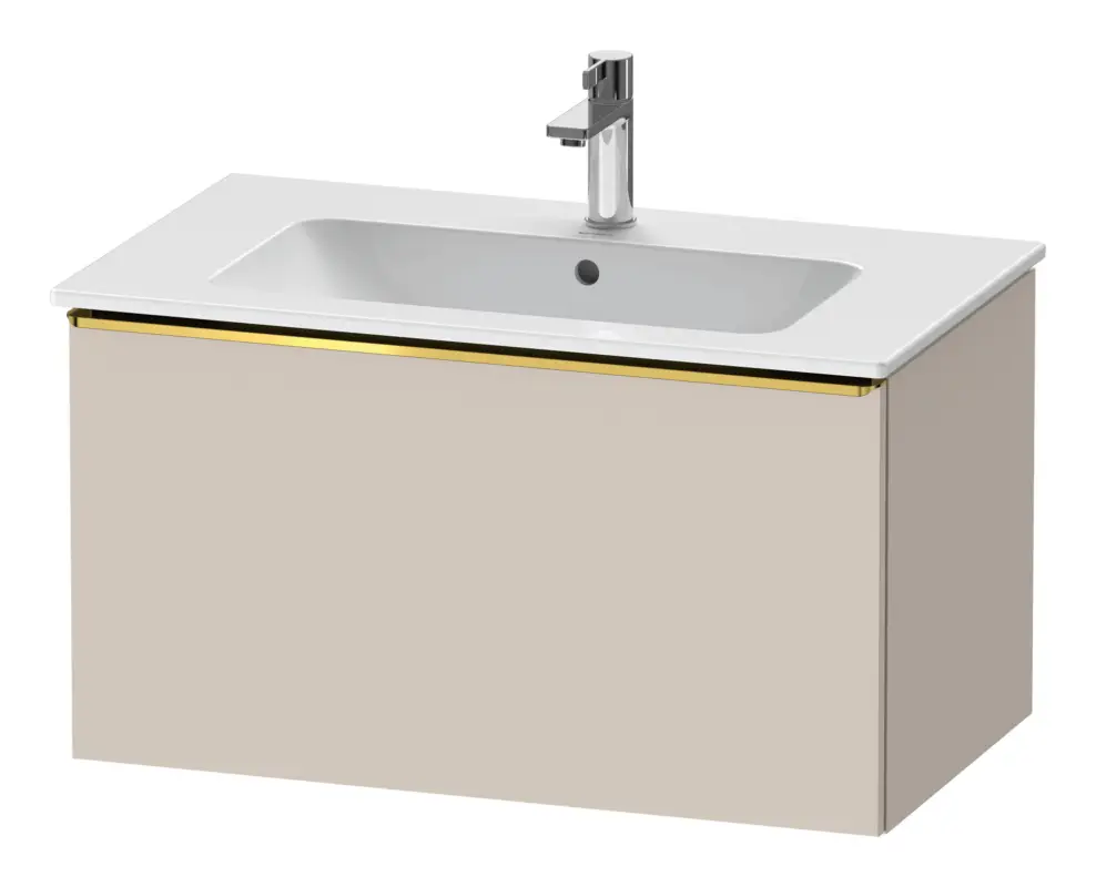 Duravit D-Neo Waschtischunterschrank mit 1 Auszug Griff Gold Poliert 810 x 440 x 462 mm - Taupe Matt Markenprodukt
