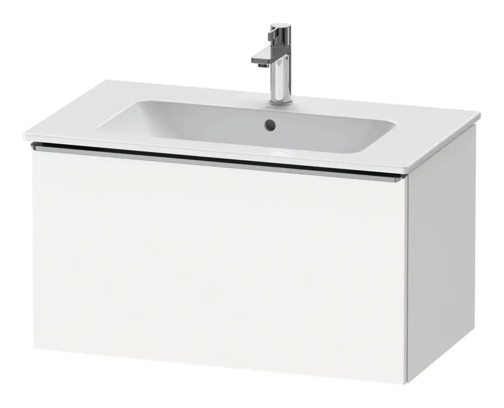 Neuheit Duravit D-Neo Waschtischunterschrank mit 1 Auszug Griff Edelstahl Gebürstet 810 x 440 x 462 mm - Weiß Matt