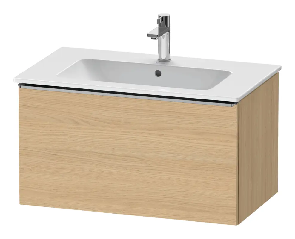 Duravit D-Neo Waschtischunterschrank mit 1 Auszug Griff Edelstahl Gebürstet 810 x 440 x 462 mm - Eiche Natur Matt Preiswert