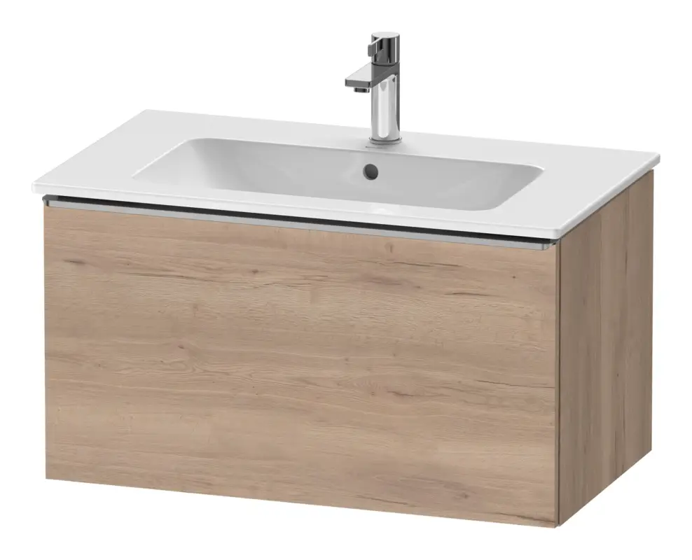 Nur Heute Duravit D-Neo Waschtischunterschrank mit 1 Auszug Griff Edelstahl Gebürstet 810 x 440 x 462 mm - Eiche Marmoriert Matt