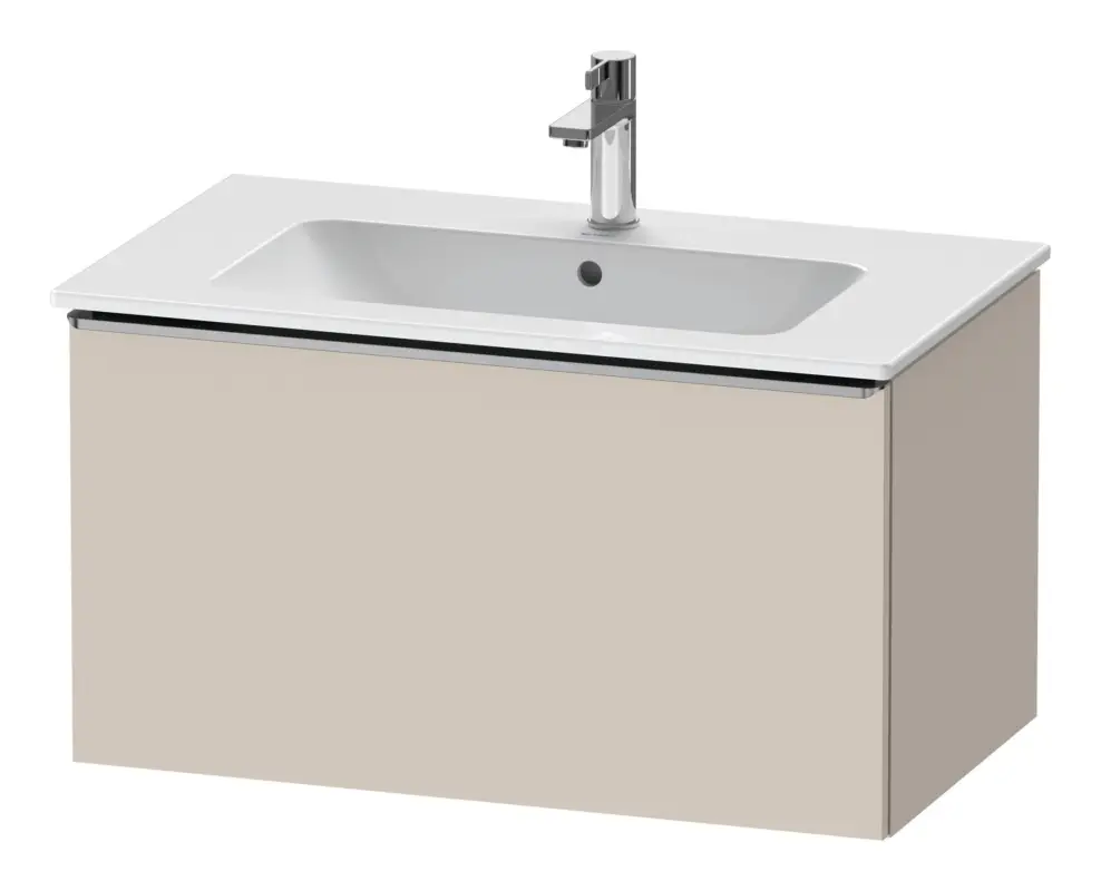 Begrenztes Angebot Duravit D-Neo Waschtischunterschrank mit 1 Auszug Griff Edelstahl Gebürstet 810 x 440 x 462 mm - Taupe Matt