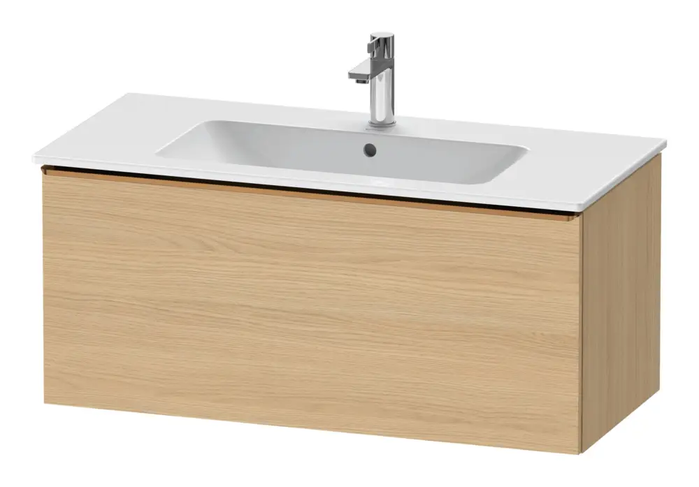 Preisknaller Duravit D-Neo Waschtischunterschrank mit 1 Auszug Griff Bronze Gebürstet 1010 x 440 x 462 mm - Eiche Natur Matt