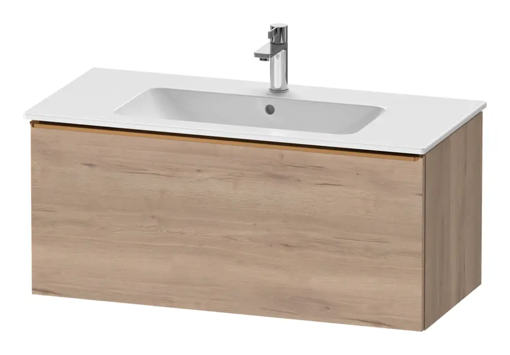 Expressversand Duravit D-Neo Waschtischunterschrank mit 1 Auszug Griff Bronze Gebürstet 1010 x 440 x 462 mm - Eiche Marmoriert Matt