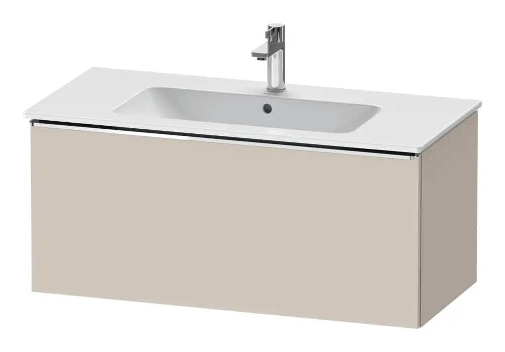 Letzte Chance Duravit D-Neo Waschtischunterschrank mit 1 Auszug Griff Chrom Hochglanz 1010 x 440 x 462 mm - Taupe Matt