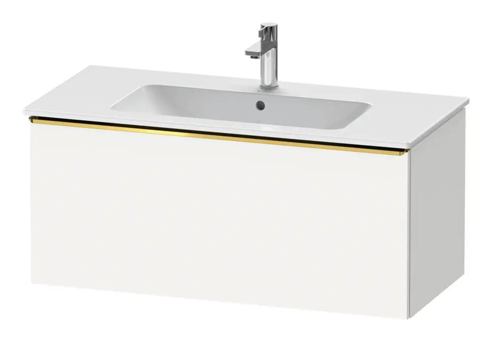 Duravit D-Neo Waschtischunterschrank mit 1 Auszug Griff Gold Poliert 1010 x 440 x 462 mm - Weiß Matt Ausverkauf