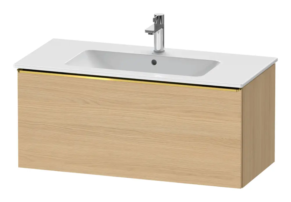 Neu Im Sortiment Duravit D-Neo Waschtischunterschrank mit 1 Auszug Griff Gold Poliert 1010 x 440 x 462 mm - Eiche Natur Matt
