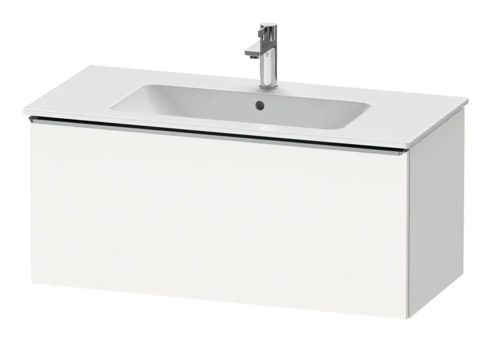 Neue Kollektion Duravit D-Neo Waschtischunterschrank mit 1 Auszug Griff Edelstahl Gebürstet 1010 x 440 x 462 mm - Weiß Matt