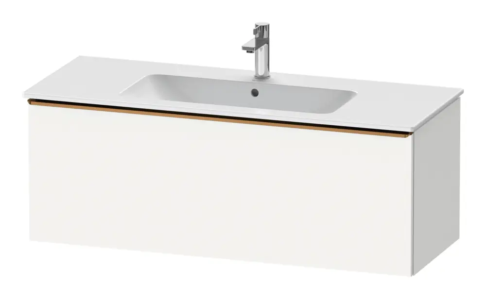 Neuheit Duravit D-Neo Waschtischunterschrank mit 1 Auszug Griff Bronze Gebürstet 1210 x 440 x 462 mm - Weiß Matt