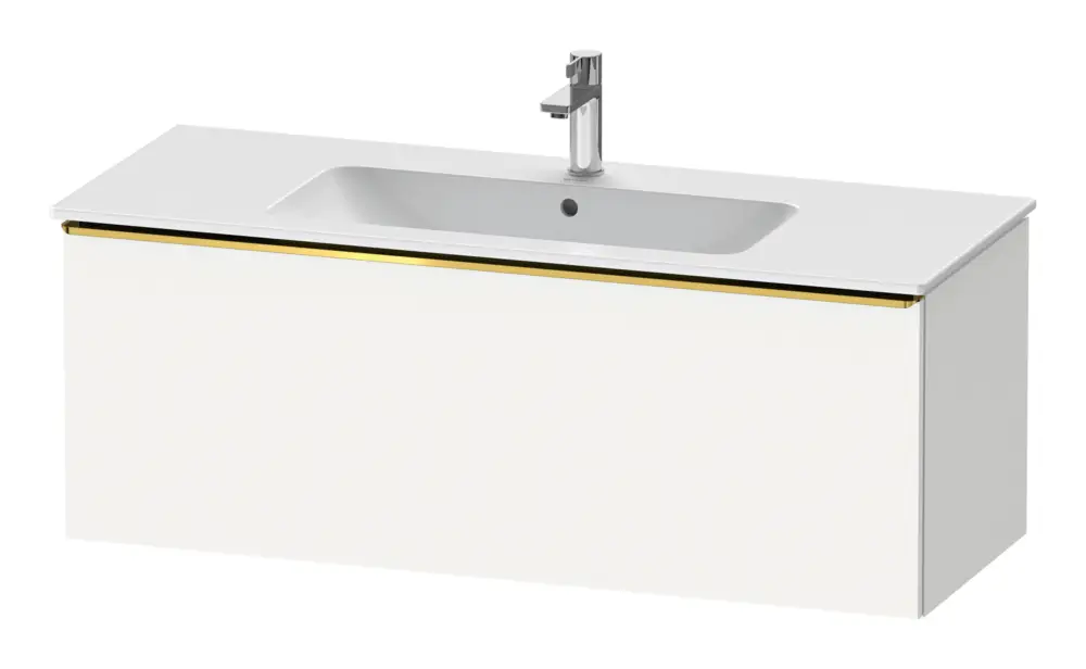 Duravit D-Neo Waschtischunterschrank mit 1 Auszug Griff Gold Poliert 1210 x 440 x 462 mm - Weiß Matt Preisreduziert