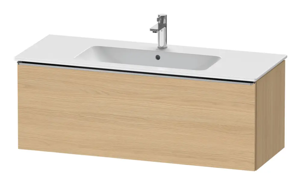 Duravit D-Neo Waschtischunterschrank mit 1 Auszug Griff Edelstahl Gebürstet 1210 x 440 x 462 mm - Eiche Natur Matt Markenware