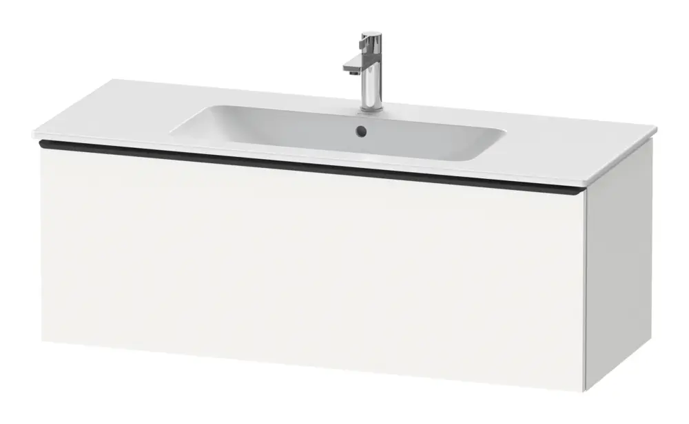 Duravit D-Neo Waschtischunterschrank mit 1 Auszug Griff Diamantschwarz Matt 1210 x 440 x 462 mm - Weiß Matt Aktuell