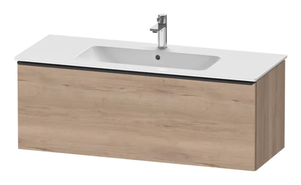 Duravit D-Neo Waschtischunterschrank mit 1 Auszug Griff Diamantschwarz Matt 1210 x 440 x 462 mm - Eiche Marmoriert Matt Kracherpreis