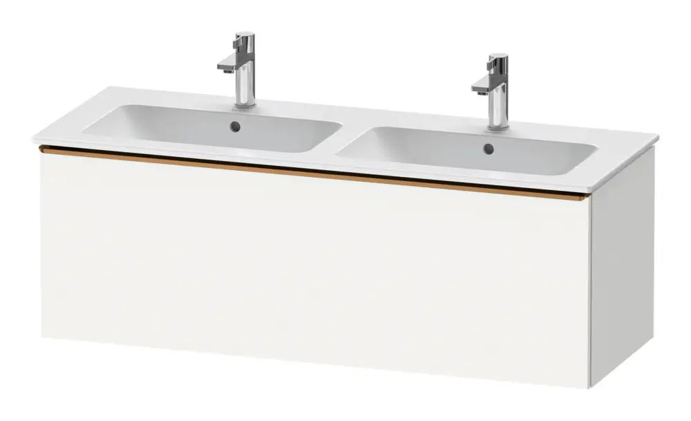 Preiswert Duravit D-Neo Waschtischunterschrank für 2 Becken mit 1 Auszug Griff Bronze Gebürstet 1280 x 440 x 462 mm - Weiß Matt