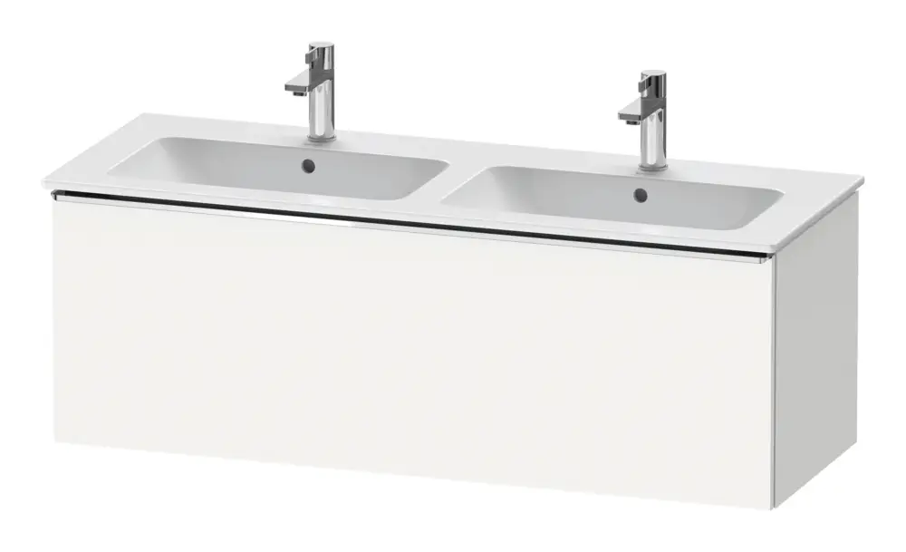 Versand Am Gleichen Tag Duravit D-Neo Waschtischunterschrank für 2 Becken mit 1 Auszug Griff Chrom Hochglanz 1280 x 440 x 462 mm - Weiß Matt