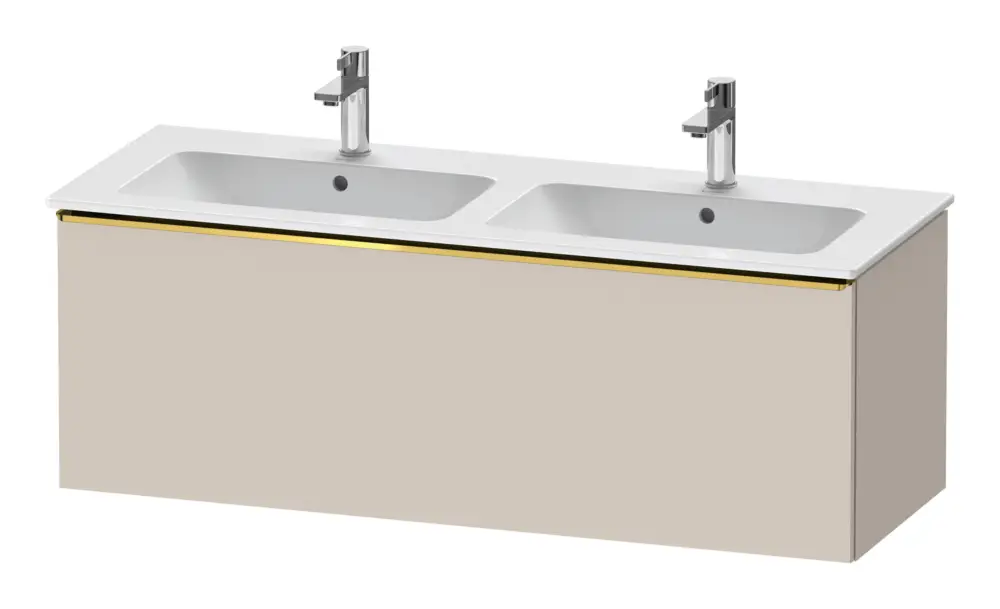 Sichere Zahlung Duravit D-Neo Waschtischunterschrank für 2 Becken mit 1 Auszug Griff Gold Poliert 1280 x 440 x 462 mm - Taupe Matt