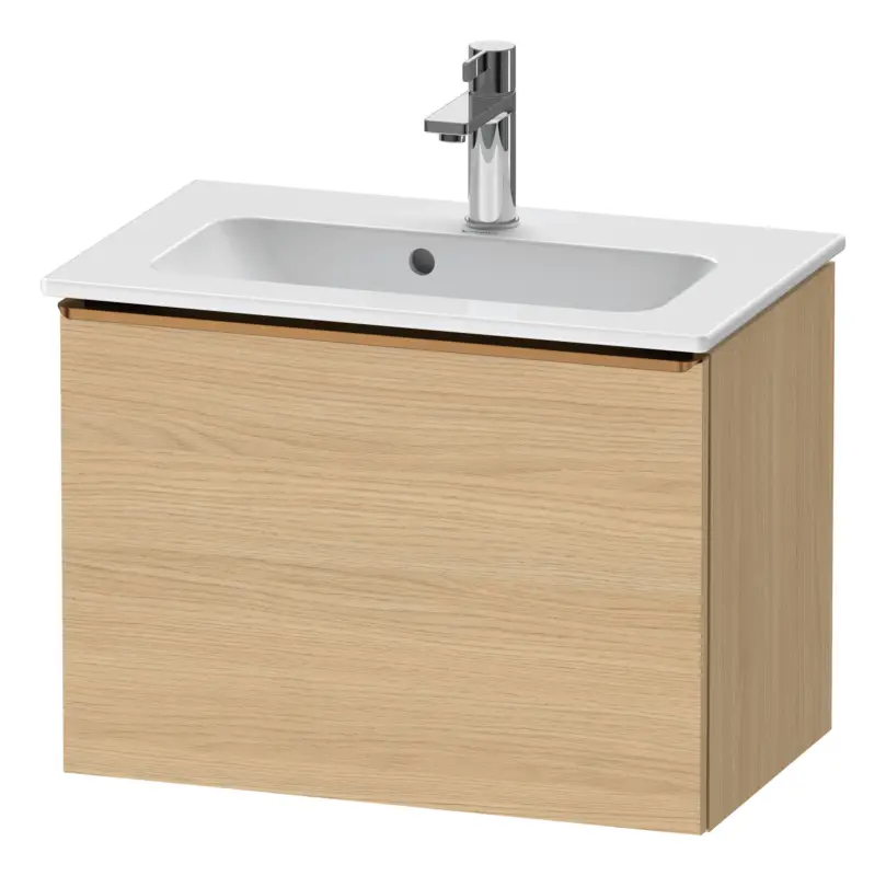Abverkauf Duravit D-Neo Waschtischunterschrank mit 1 Auszug Griff Bronze Gebürstet 610 x 440 x 372 mm - Eiche Natur Matt