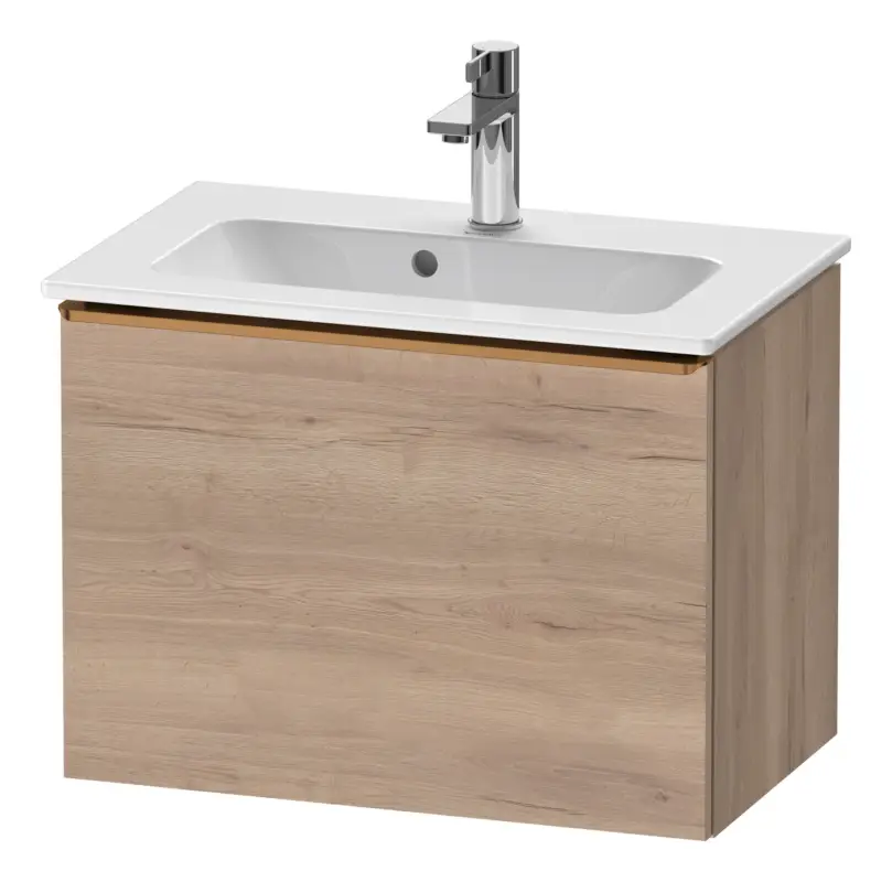 Duravit D-Neo Waschtischunterschrank mit 1 Auszug Griff Bronze Gebürstet 610 x 440 x 372 mm - Eiche Marmoriert Matt Neue Kollektion