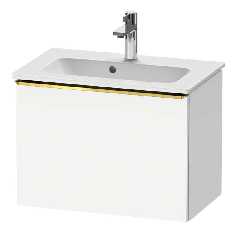 Duravit D-Neo Waschtischunterschrank mit 1 Auszug Griff Gold Poliert 610 x 440 x 372 mm - Weiß Matt Sonderangebot
