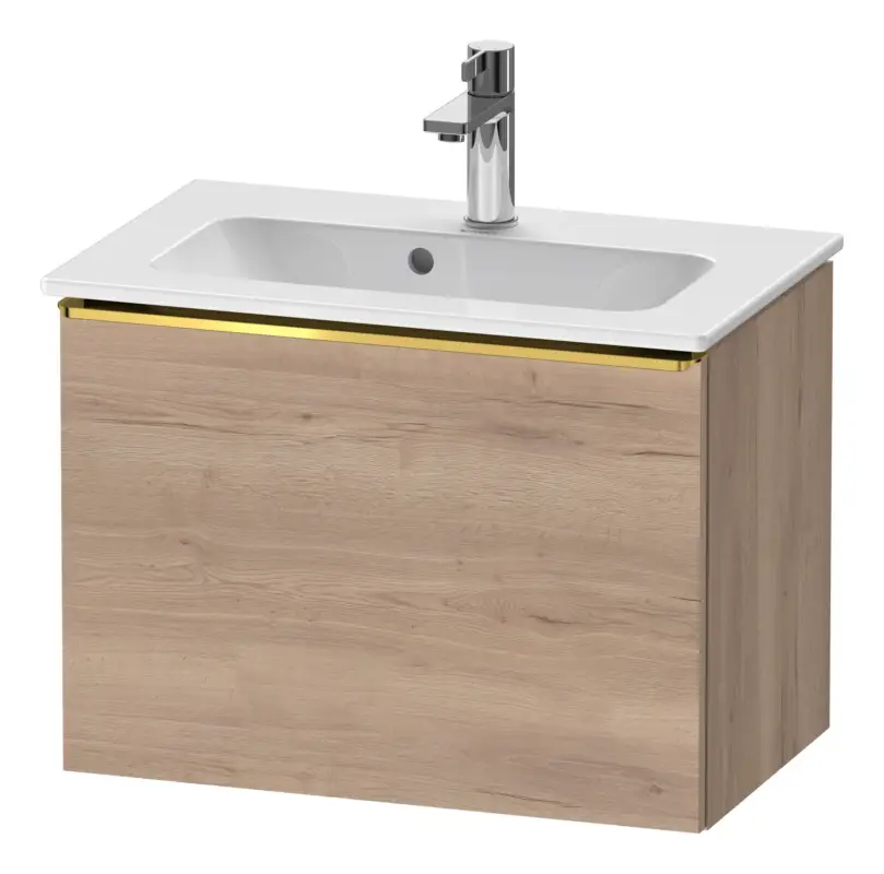 Duravit D-Neo Waschtischunterschrank mit 1 Auszug Griff Gold Poliert 610 x 440 x 372 mm - Eiche Marmoriert Matt Kracherpreis