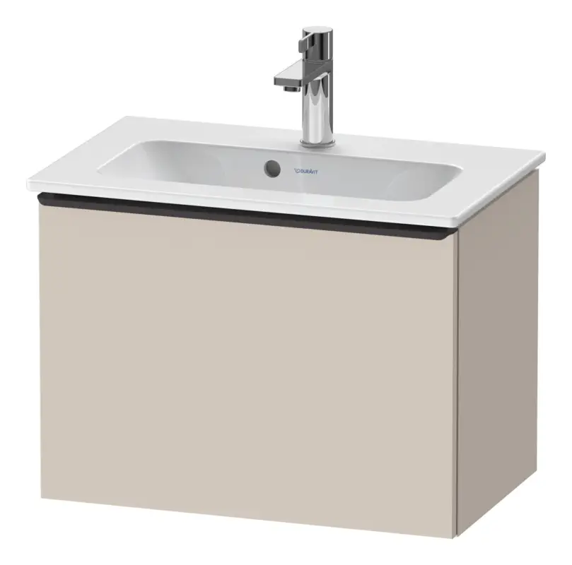 Sofort Bestellen Duravit D-Neo Waschtischunterschrank mit 1 Auszug Griff Diamantschwarz Matt 610 x 440 x 372 mm - Taupe Matt